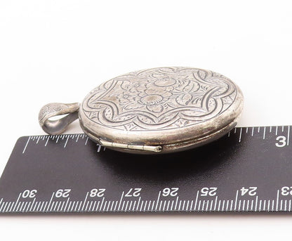 925 Sterling Silver Vintage Pendant DANECRAFT Antique Carved Locket OPEN PT23636