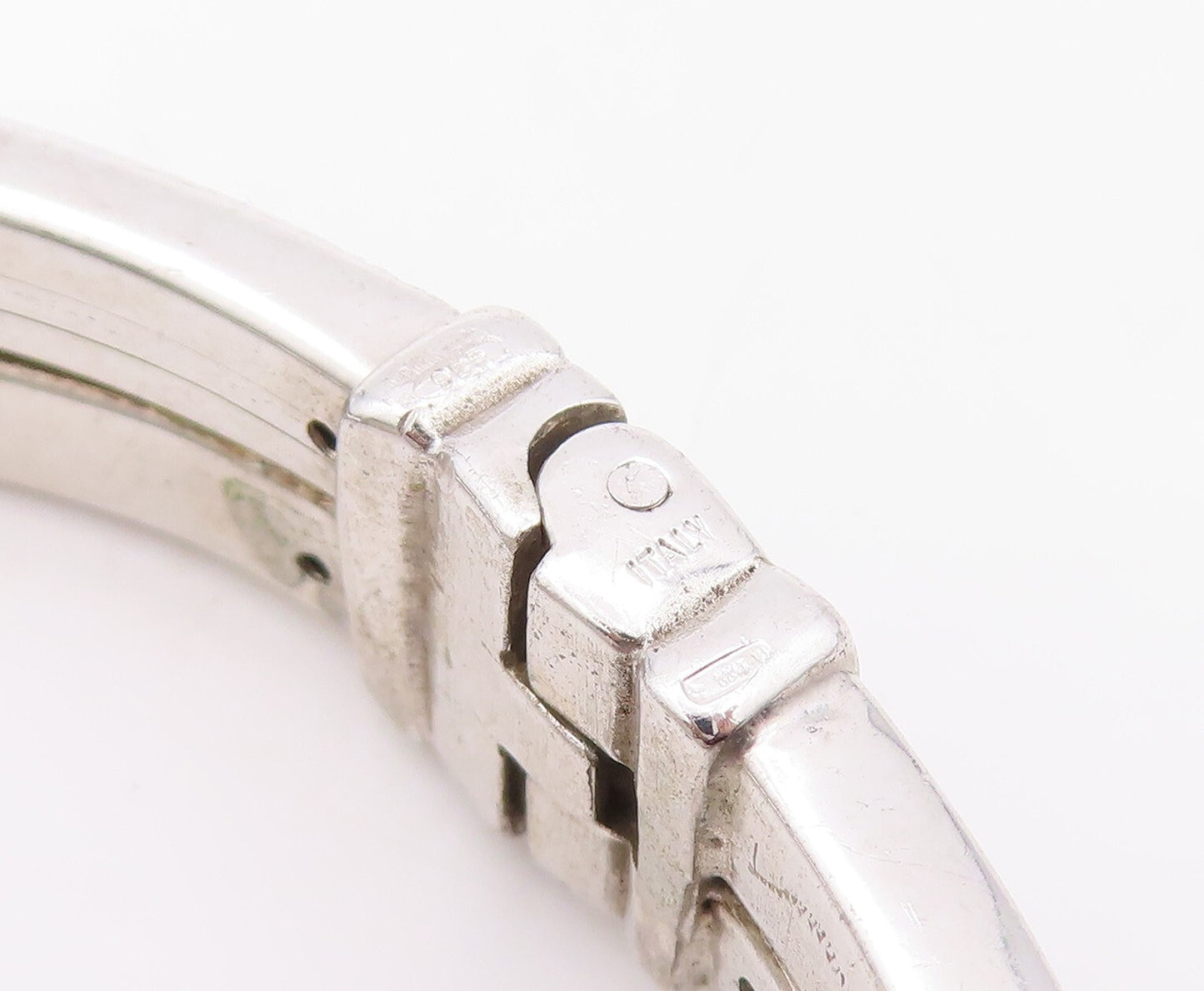 925 Sterling Silver Vintage Bracelet PIANEGONDA Hinged Split Bands  BT10834