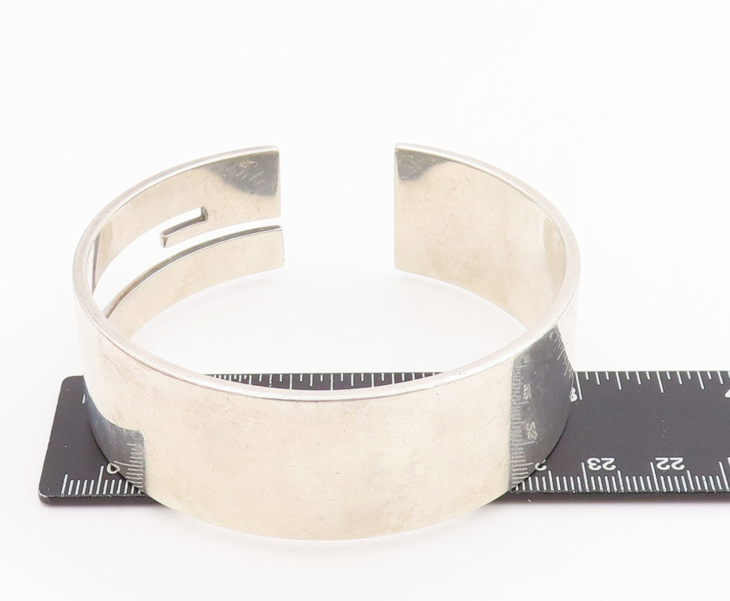 925 Sterling Silver Vintage Bracelet Classic Letter G Cutout Solid Cuff  BT11506