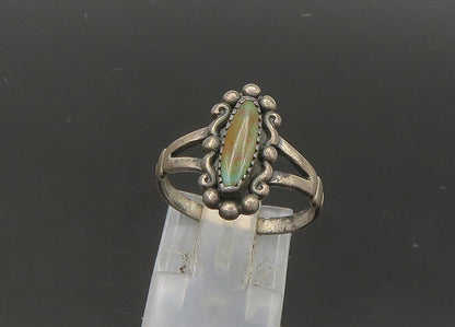 POST BELL 925 Sterling Silver  Vintage Turquoise Swirl Band Ring Sz 7  RG22157