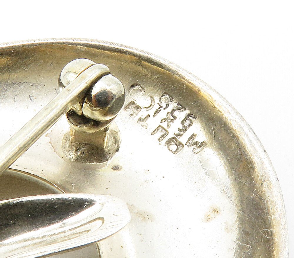 MEXICO 925 Sterling Silver  Vintage Shiny Smooth Modernist Brooch Pin  BP6500