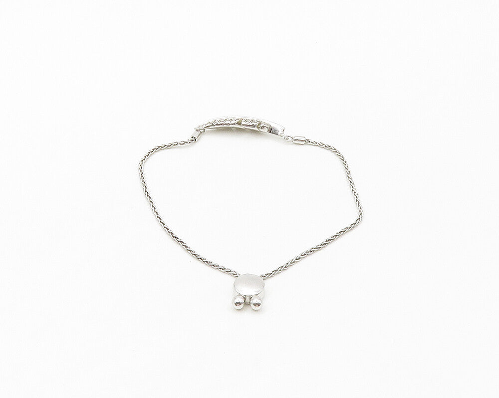925 Sterling Silver  Genuine Diamonds Feather Motif Chain Bracelet  BT6745