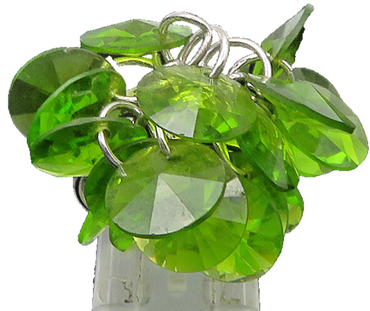 925 Sterling Silver  Vintage Peridot Cluster Shiny Cocktail Ring Sz 7  RG23516