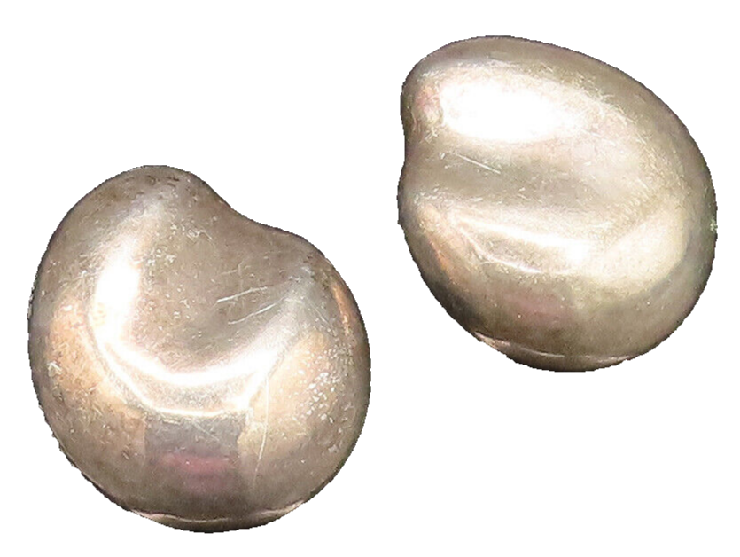TIFFANY & CO. 925 Silver  Vintage Peretti Bean Non Pierced Earrings  EG11936