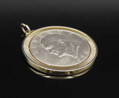 925 Silver  Vintage Linear Textured Edge U.S One Dollar Coin Pendant  PT21703