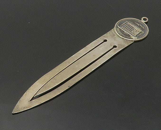 GK ENGLAND 925 Sterling Silver Vintage Oxidized Concert Hall Book Mark TR2372