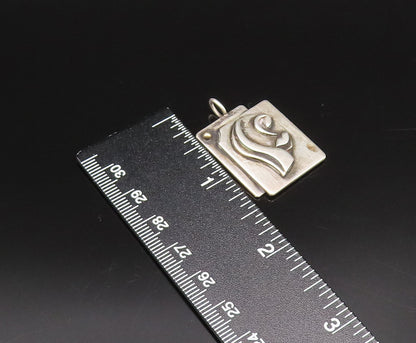 ERWIN PEARL 925 Silver  Vintage Modernist Double Square Figure Pendant PT21821