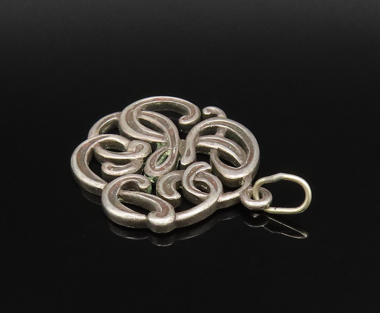 925 Sterling Silver  Vintage Knotted Abstract Cutout Pendant  PT21699