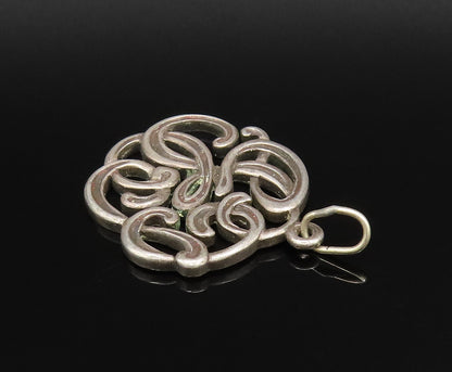 925 Sterling Silver  Vintage Knotted Abstract Cutout Pendant  PT21699