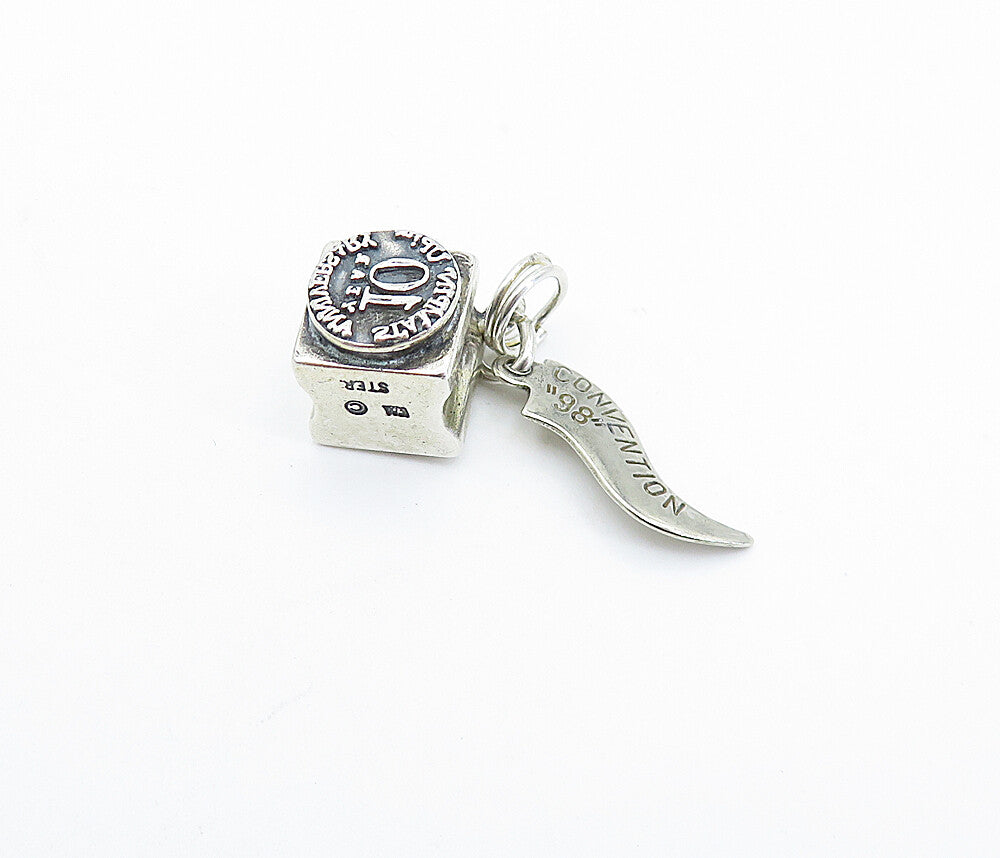 925 Sterling Silver  Petite Stampin' Up Anniversary Box Drop Pendant  PT4044