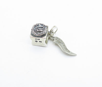 925 Sterling Silver  Petite Stampin' Up Anniversary Box Drop Pendant  PT4044