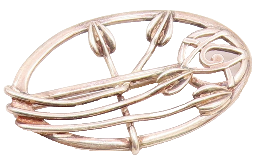 CJL IRELAND 925 Silver  Vintage Openwork Flower Design Brooch Pin  BP9872