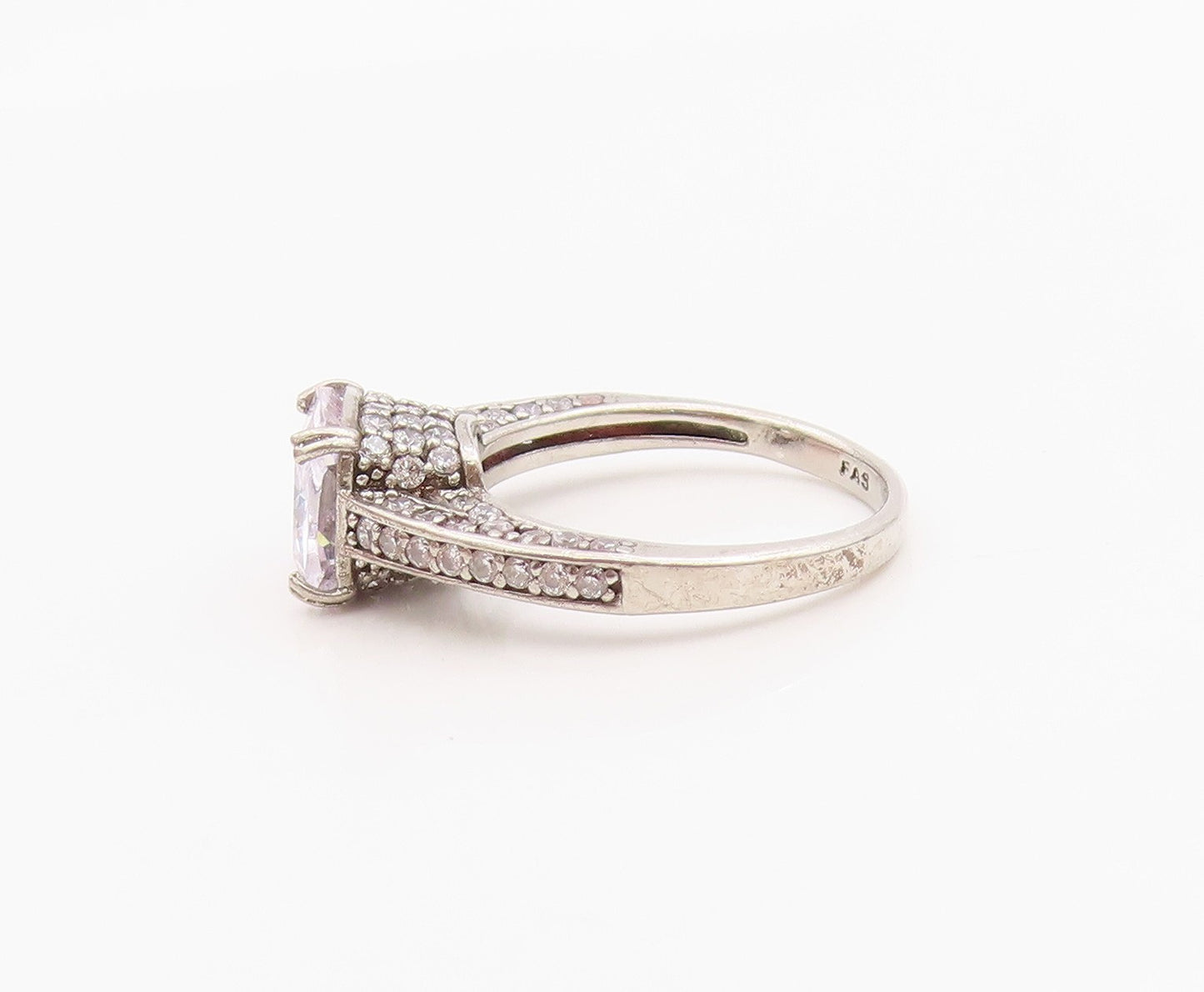 925 Sterling Silver Vintage Ring Minimalist CZ Statement Band  Sz 6  RG36265