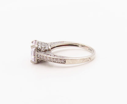 925 Sterling Silver Vintage Ring Minimalist CZ Statement Band  Sz 6  RG36265