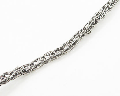 DESIGNER 925 Sterling Silver Vintage Turquoise Floral Chain Necklace NE3264