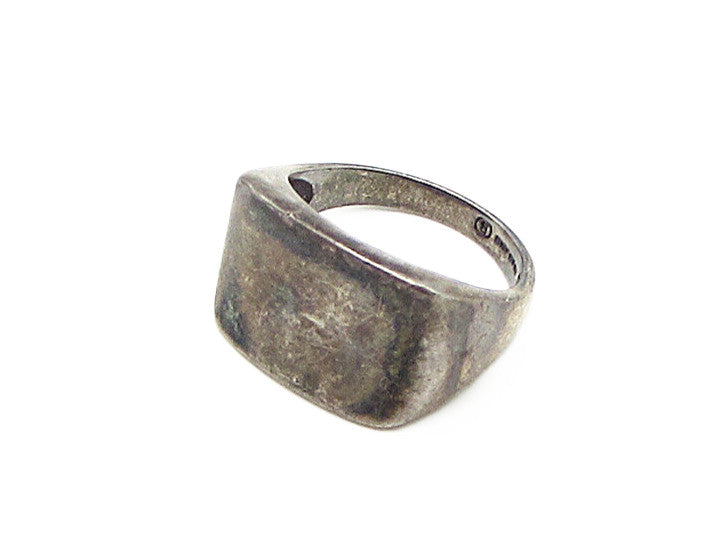 925 Sterling Silver  Vintage Dark Tone Concave Band Ring Sz 6.5  RG3374