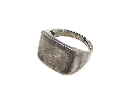 925 Sterling Silver  Vintage Dark Tone Concave Band Ring Sz 6.5  RG3374