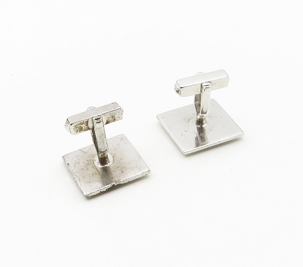 SWANK 925 Sterling Silver  Vintage Fleur De Lis Square Cufflinks  TR2285
