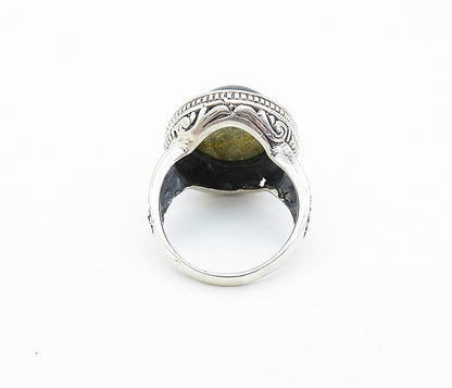 925 Sterling Silver  Vintage Cabochon Labradorite Cocktail Ring Sz 8.5  RG6833