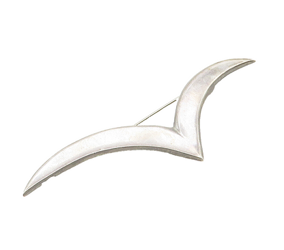 MEXICO 925 Sterling Silver  Vintage Smooth Modernist Brooch Pin  BP6237