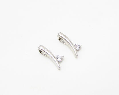 925 Sterling Silver  Lot of 2 White Cubic Zirconia Slider Pendant  PT1943