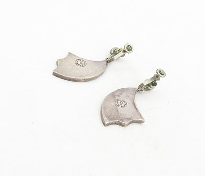 TAXCO MEXICO 925 Silver  Vintage Abalone Non Pierce Dangle Earrings  EG4503