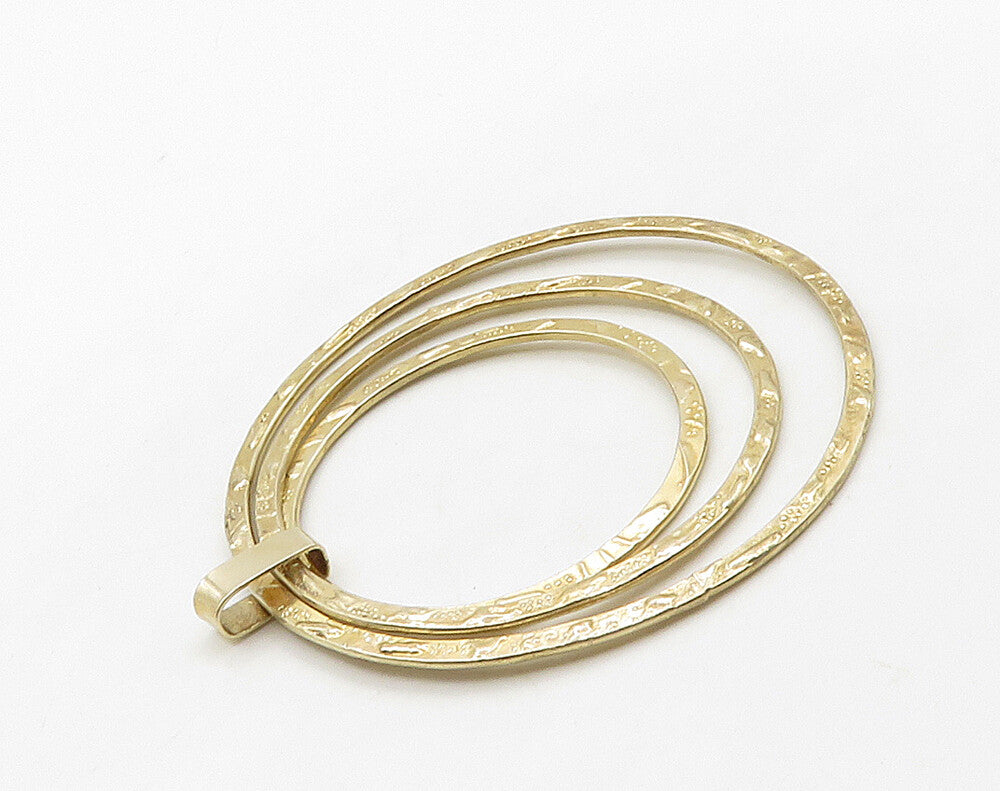 925 Sterling Silver  Shiny Gold Plated Graduated Circles Pendant  PT12627