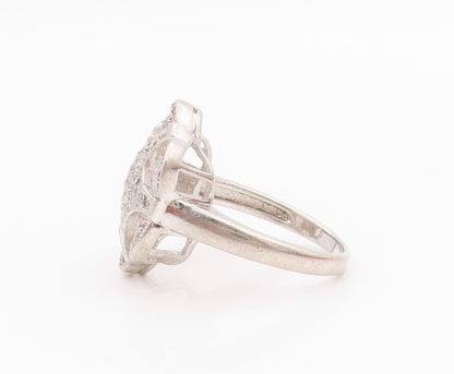 925 Sterling Silver Vintage Ring Topaz Inlay Spider Web Design  Sz 6.5  RG33134