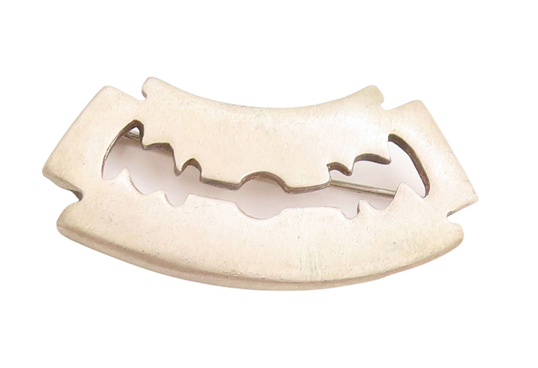 925 Sterling Silver Vintage Brooch Pin Designer Cutout Dancing Blade  BP11432