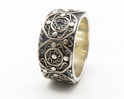 JANICE GIRARDI 925 Silver  Vintage Oxidized Swirl Band Ring Sz 7  RG11847