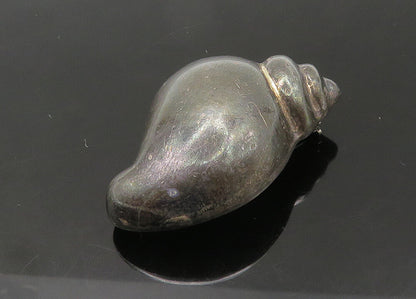 MMA 925 Silver  Vintage Smooth Oxidized Snail Shell Motif Brooch Pin  BP8506