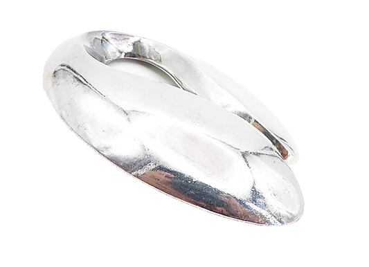 925 Sterling Silver  Vintage Shiny Modernist Design Cutout Trinket  TR1364