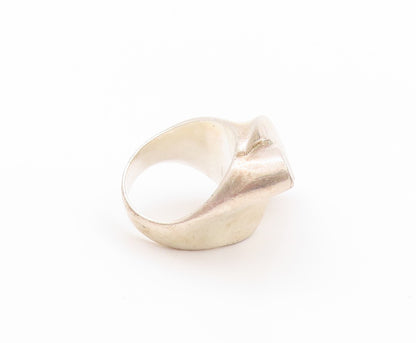 925 Sterling Silver Vintage Ring Modernist Design Cutout  Sz 6  RG32507