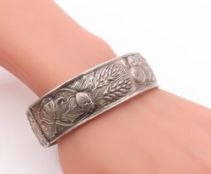 925 Sterling Silver Vintage Bracelet Antique Grape Vine & Wheat Motif  BT12031