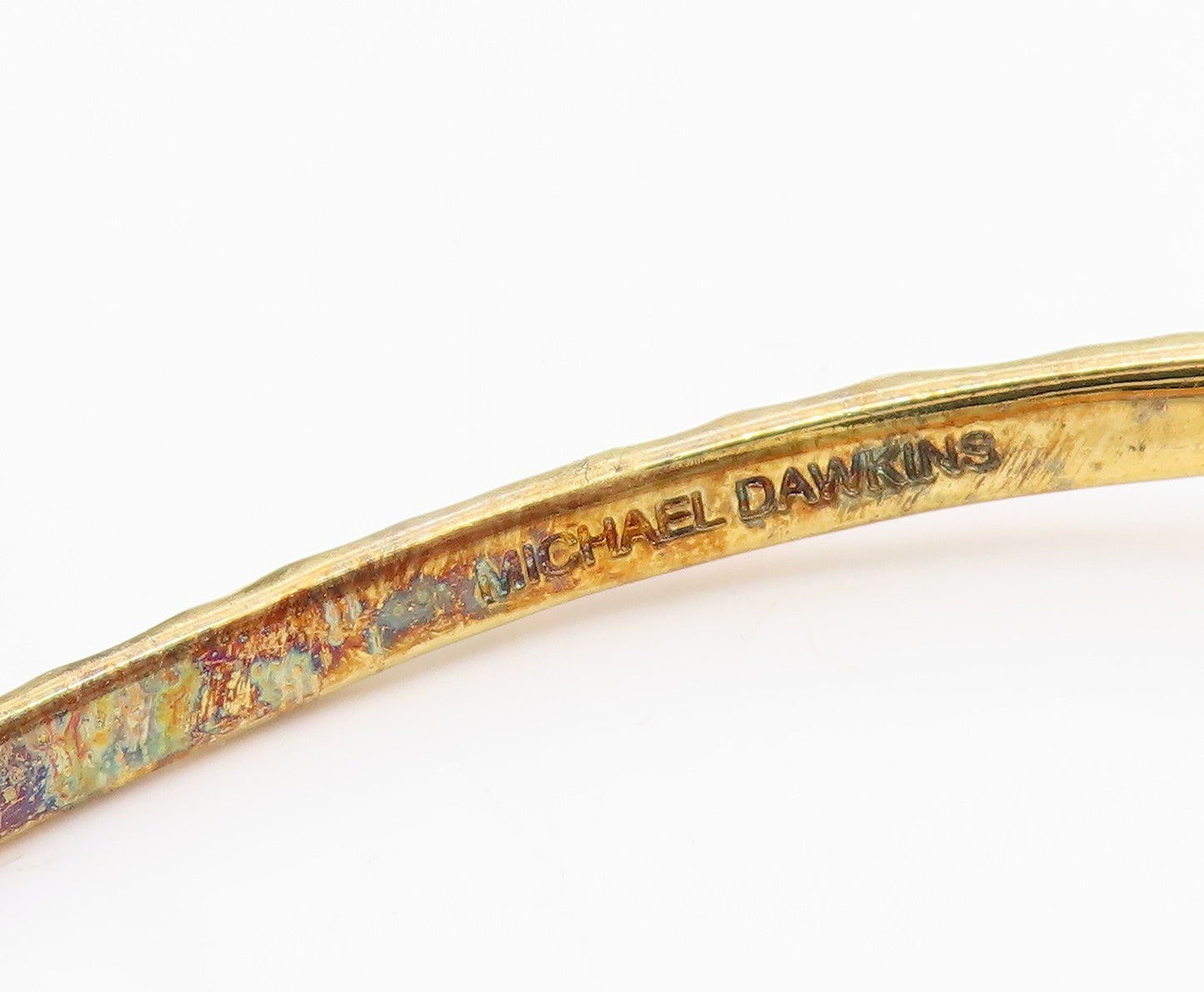 925 Sterling Silver Vintage Bracelet MICHAEL DAWKINS Gold Plated Bangle  BT11495