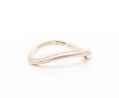 925 Sterling Silver Vintage Ring Infinity Wave Single CZ Stone  Sz 8  RG32806