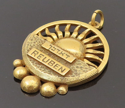 10K GOLD  Vintage 12 Biblical Tribes Of Reuben Sunset Pendant  GP580