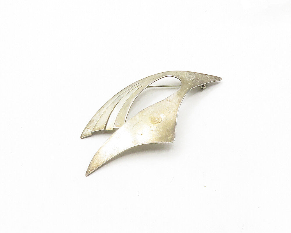 MEXICO 925 Sterling Silver  Vintage Modernist Designed Brooch Pin  BP7635