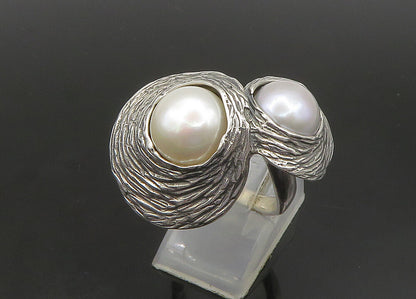 HAGIT GORALI ISRAEL 925 Silver  Vintage Shiny Pearls Band Ring Sz 7.5  RG23523