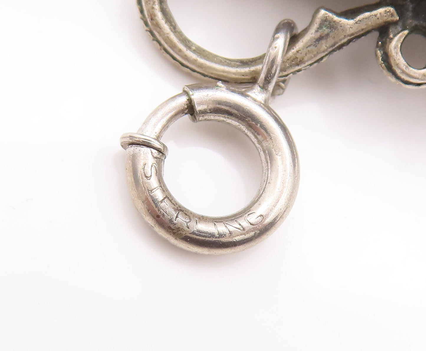 925 Sterling Silver Vintage Pendant Antique 3D Swirly Carved Water Jug  PT22666