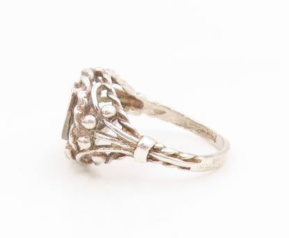 925 Sterling Silver Vintage Ring Letter D Initial Twisted Rope Band Sz 6 RG35298