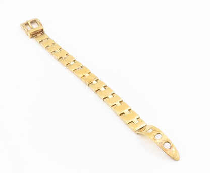 925 Sterling Silver Vintage Bracelet Gold Plated PAT AREIAS Buckle Link  BT11594