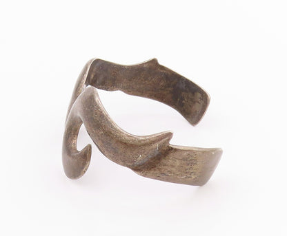 925 Sterling Silver Vintage Bracelet Antique Double Swirl Cuff  BT11330