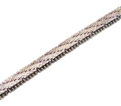 925 Sterling Silver  Vintage Shiny Dark Tone Flat Chain Bracelet  BT6060
