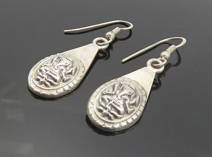 925 Sterling Silver  Vintage Ganesh Hindu Goddess Dangle Earrings  EG3688