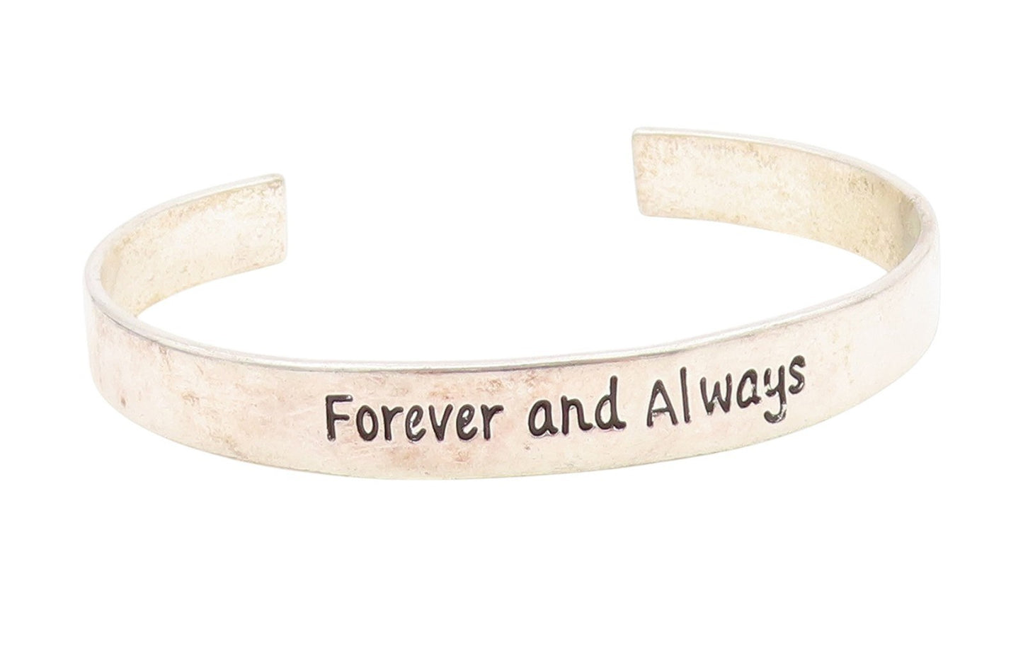 925 Sterling Silver Vintage Bracelet Engraved Forever And Always Cuff  BT11566