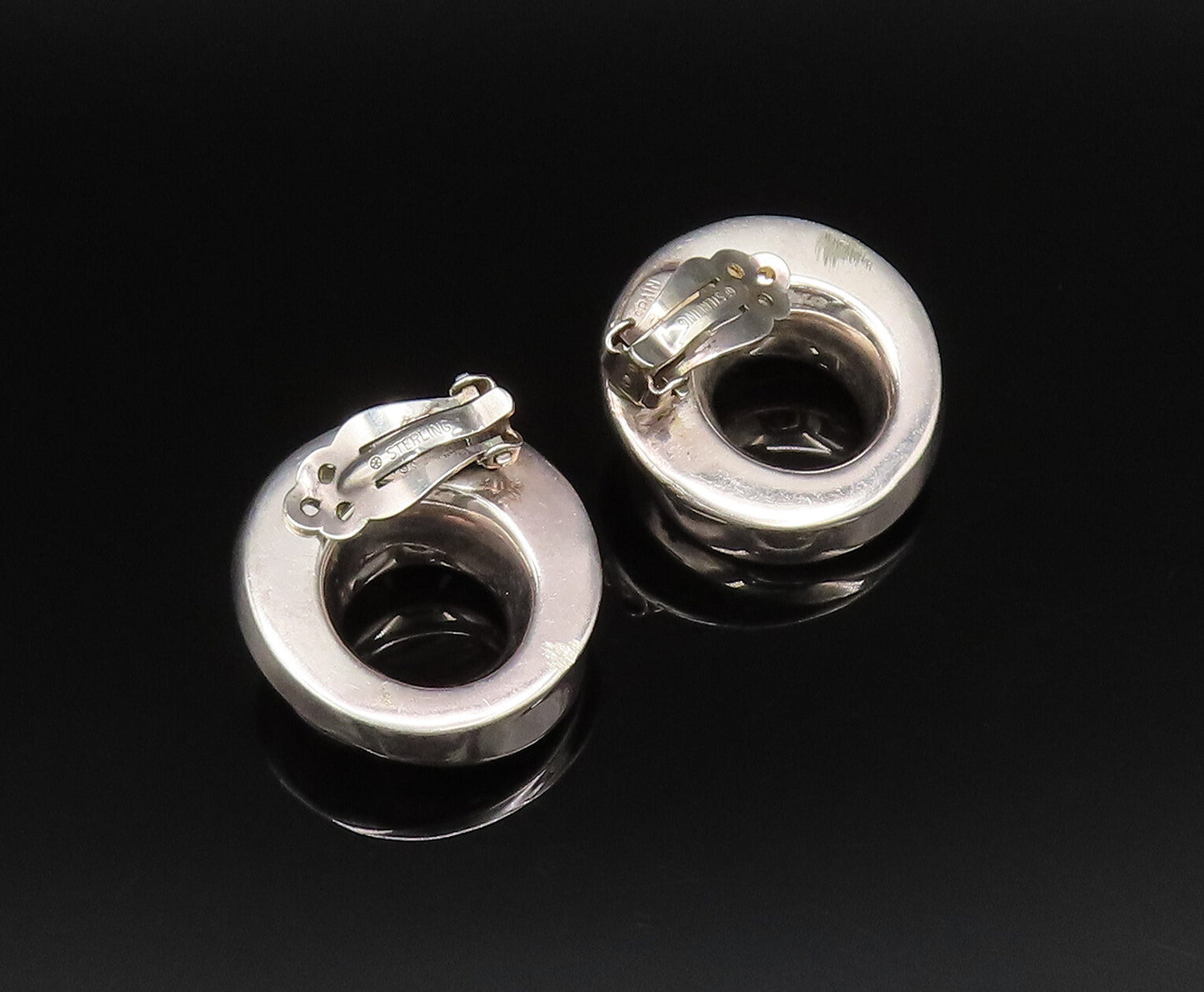 BAYANIHAN 925 Silver  Vintage Spiral Open Circle Non Pierced Earrings  EG12092
