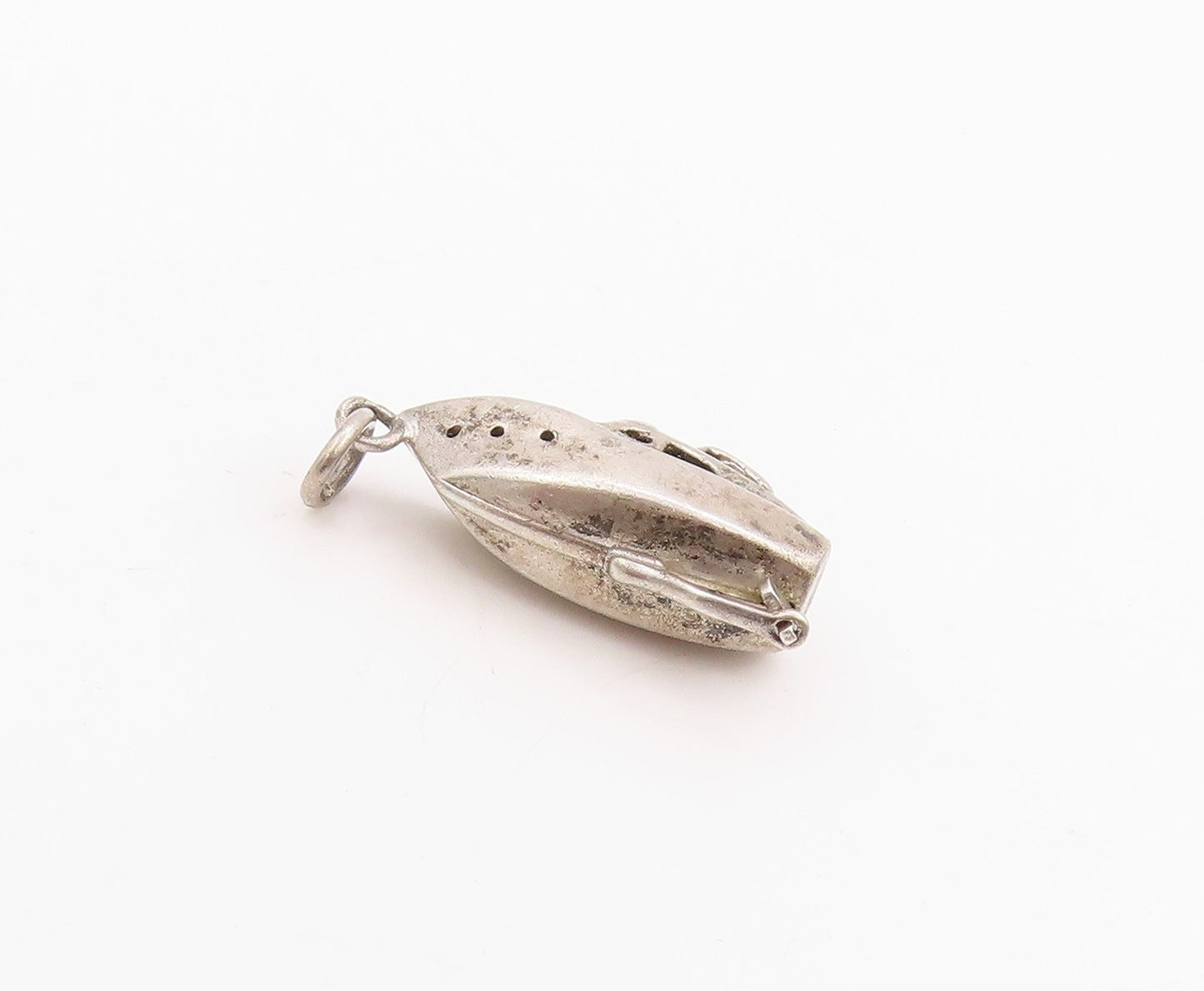 925 Sterling Silver Vintage Pendant Enameled Personal Boat Charm  PT24730