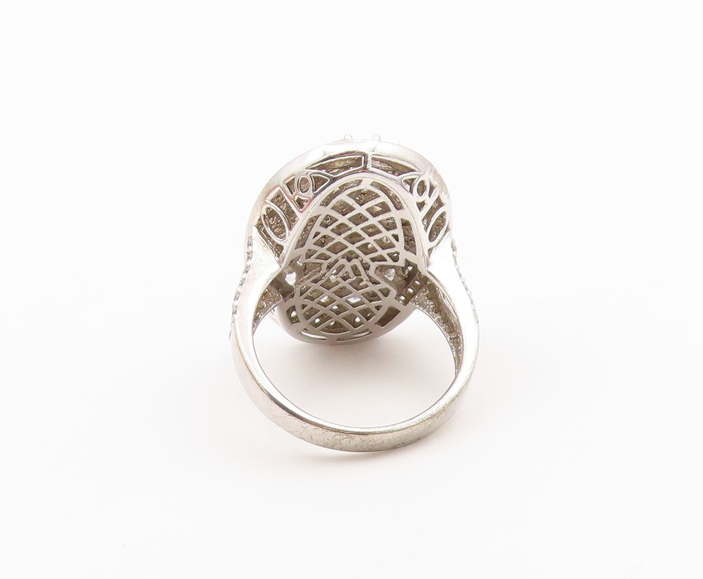 925 Sterling Silver Vintage Ring Multi Shape CZ Cluster Band  Sz 11.5  RG36640