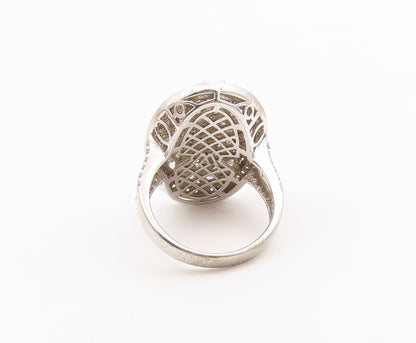 925 Sterling Silver Vintage Ring Multi Shape CZ Cluster Band  Sz 11.5  RG36640
